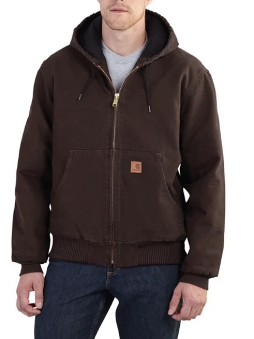 Carhartt Dark Brown Hooded Work Jacket